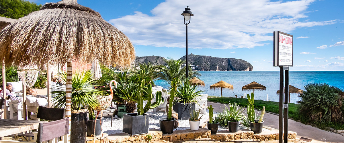 Vistas al mar desde el Bar la Cabana en Moraira